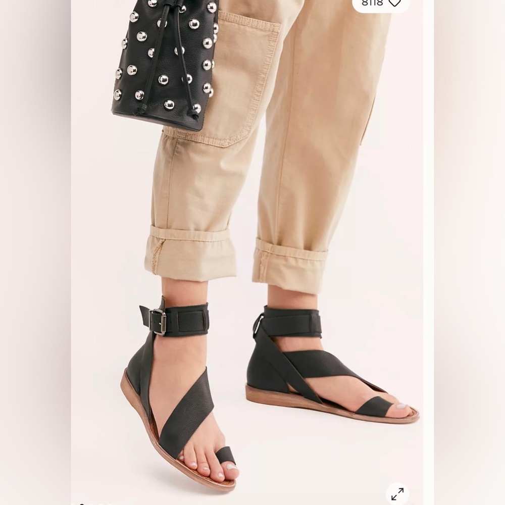 Free People green  Wrap Sandals
